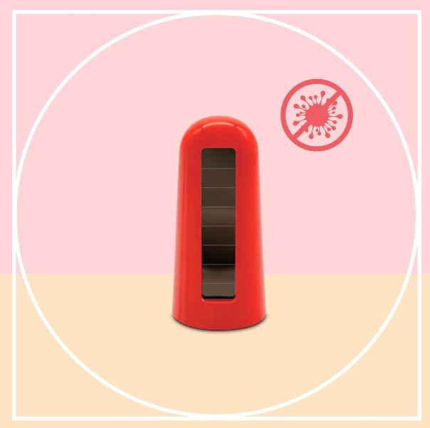 Mobilesteri Solar-Powered  UV-C Steriliser Toothbrush Cap - Red