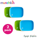 [2 Pack] Munchkin Splash™ Toddler Plates (Blue & Green)