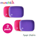 [2 Pack] Munchkin Splash™ Toddler Plates (Pink & Purple)