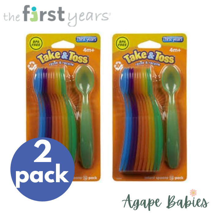 [2 Pack] THE FIRST YEARS Take & Toss Infant Spoons (12pk)