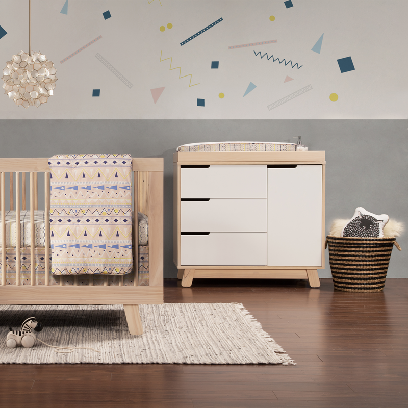 ETA End Sep [1 Yr Local Warranty - Assembly Included] Babyletto Hudson 3 - Drawer Changer Dresser with Removable Changing Tray - White / Washed