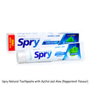 [Bundle Of 2] Spry Natural Toothpaste with Xylitol and Aloe - Peppermint Flavor (Fluoride-Free) (Anti-Plaque) (5oz x 2)