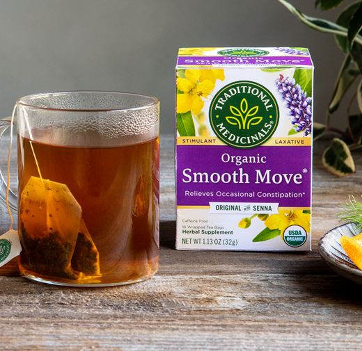 [Bundle Of 4] Traditional Medicinals Organic Smooth Move Tea, 16 bags Exp: 08/25
