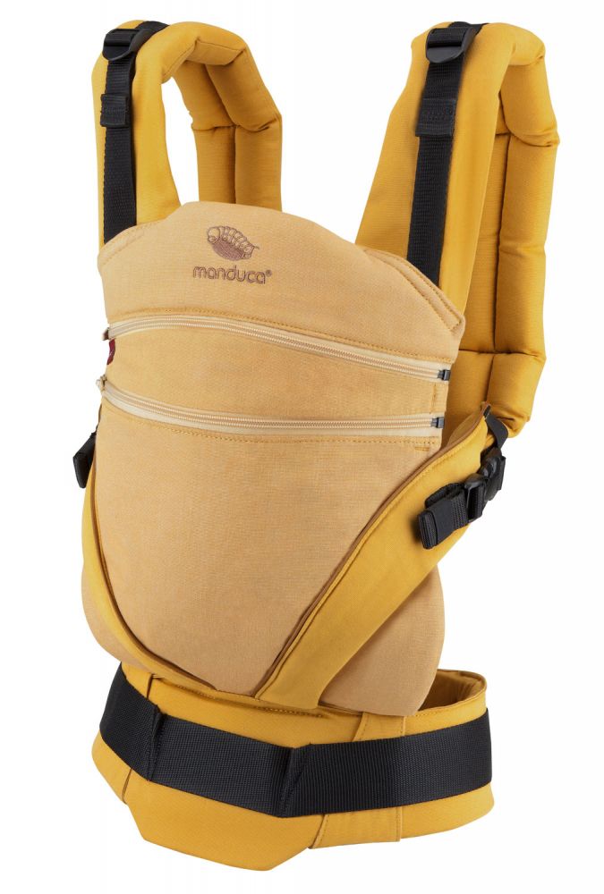 [3 Years Local Warranty] Manduca XT Organic Cotton  Baby & Toddler Carrier - Denim Gold Toffee