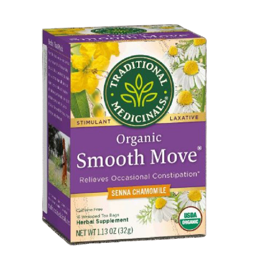 [Bundle Of 4] Traditional Medicinals Organic Smooth Move Chamomile Tea, 16 bags  Exp: 08/25