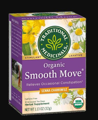 [Bundle Of 4] Traditional Medicinals Organic Smooth Move Chamomile Tea, 16 bags  Exp: 08/25