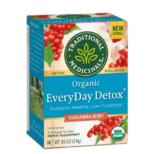 [Bundle Of 4] Traditional Medicinals EveryDay Detox Tea, 16 bags Exp: 04/25