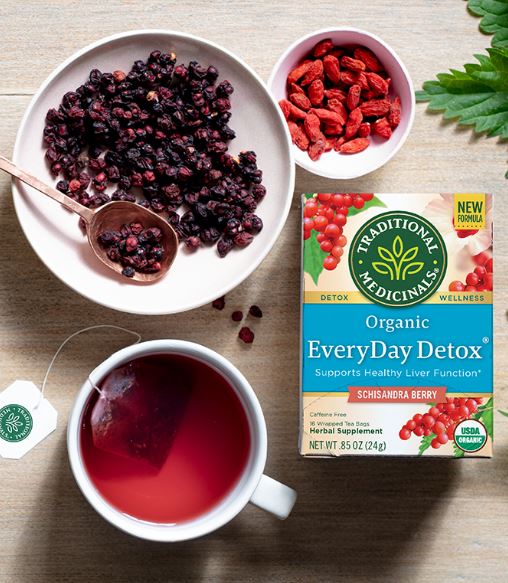 [Bundle Of 4] Traditional Medicinals EveryDay Detox Tea, 16 bags Exp: 04/25