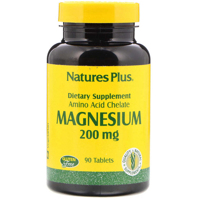 Nature's plus Magnesium (Biotron Amino Acid Chelate) 200 mg, 90 tabs.