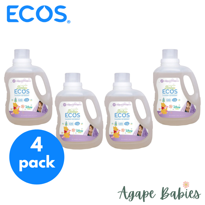 [4-Pack] ECOS Baby Laundry Detergent Lavender & Chamomile Disney 100oz