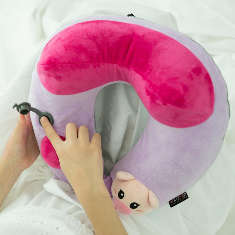TravelMall Kid’s Inflatable Travel Pillow (Piglet Edition)