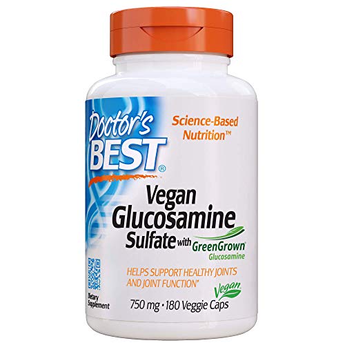 Doctor's Best Vegan Glucosamine Sulfate with GreenGrown Glucosamine 750mg, 180 vcaps.