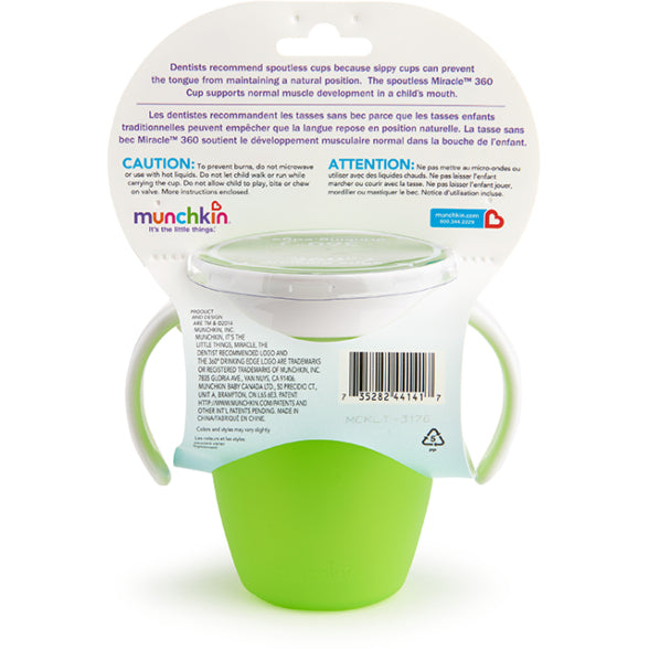 Munchkin Miracle® 360° Trainer Cup - 7oz with Lid (Green)