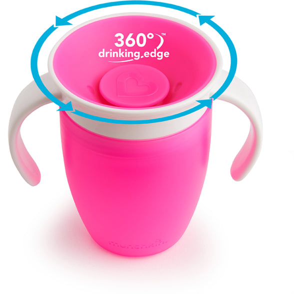 Munchkin Miracle® 360° Trainer Cup - 7oz with Lid (Pink)