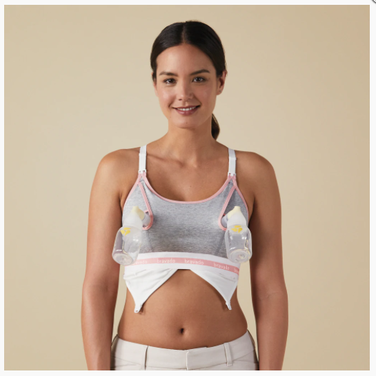 Bravado Designs Clip and Pump Hands-Free Nursing Bra Accessory Sustainable - Dove Heather With Dusted Peony