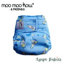 Moo Moo Kow Cloth Diaper One Size Aplix - BaaBaaSheepz Blue