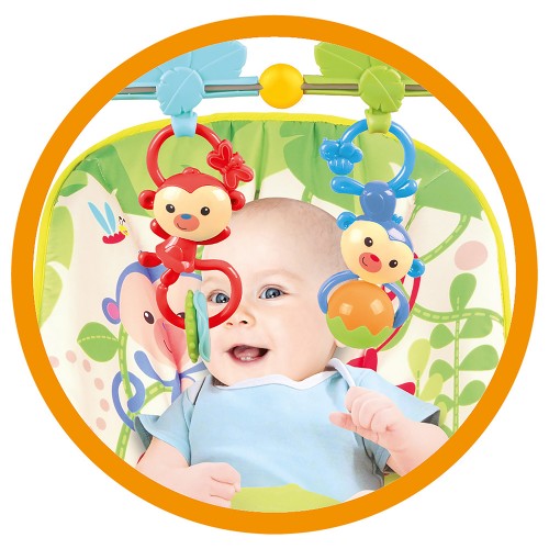 Lucky Baby Deluxe Bouncer - Green Safari