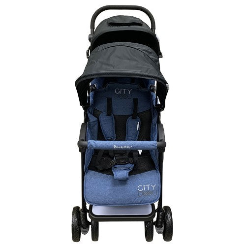 Lucky Baby City Dou™ Plus Twin Stroller - Denim  (1yr local warranty) 