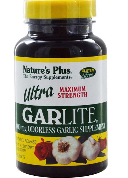 Nature's Plus Ultra Garlite S/R 1000 mg Odorless Garlic, 90 tabs.