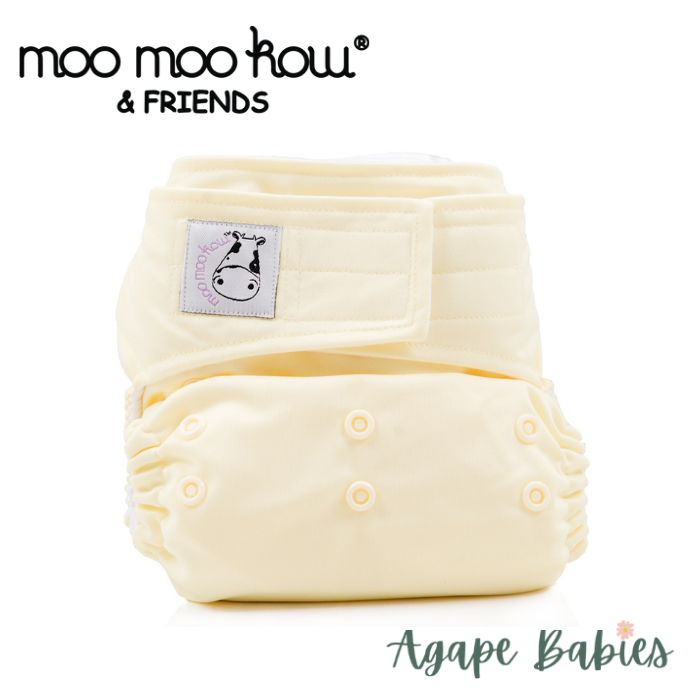 Moo Moo Kow Cloth Diaper One Size Aplix - Butter