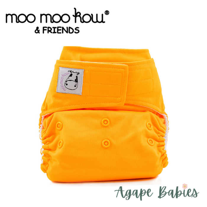 Moo Moo Kow Cloth Diaper One Size Aplix - Light Orange
