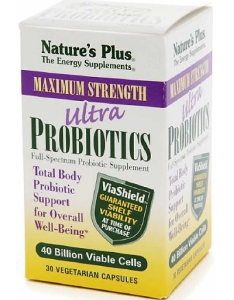 Nature's Plus Ultra Probiotics - 40 Billion Live Cells/12 Strains (Vcaps), 30 caps.