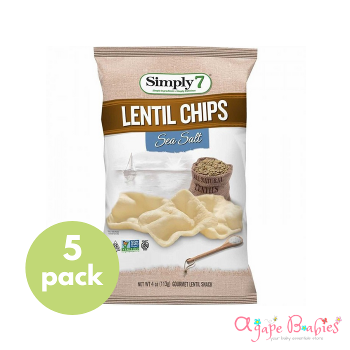 [Bundle Of 5] Simply 7 Lentil Chips - Sea Salt (113g x 5) Exp: -04/24