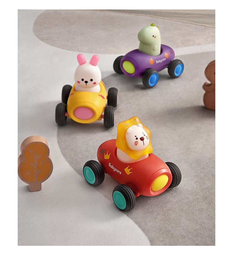 [2-Pack] Babycare Push & Go Car Toy - 3 Styles