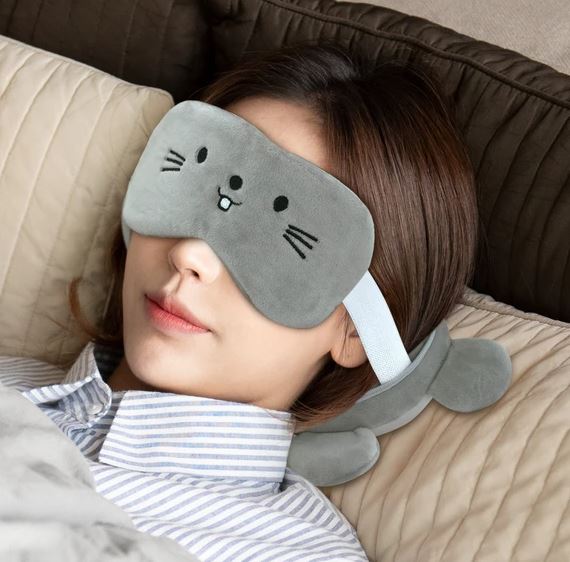 Travelmall Cute Pet Mice Pillow & Eye Mask Set