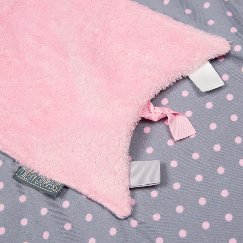 Cheeky Chompers Polka Dot Pink Cheeky Blanket