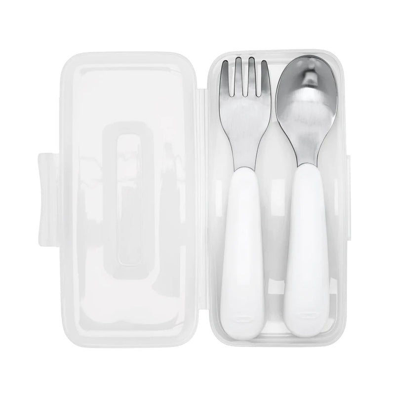 OXO TOT On-The-Go Fork And Spoon Set - Grey - Metal