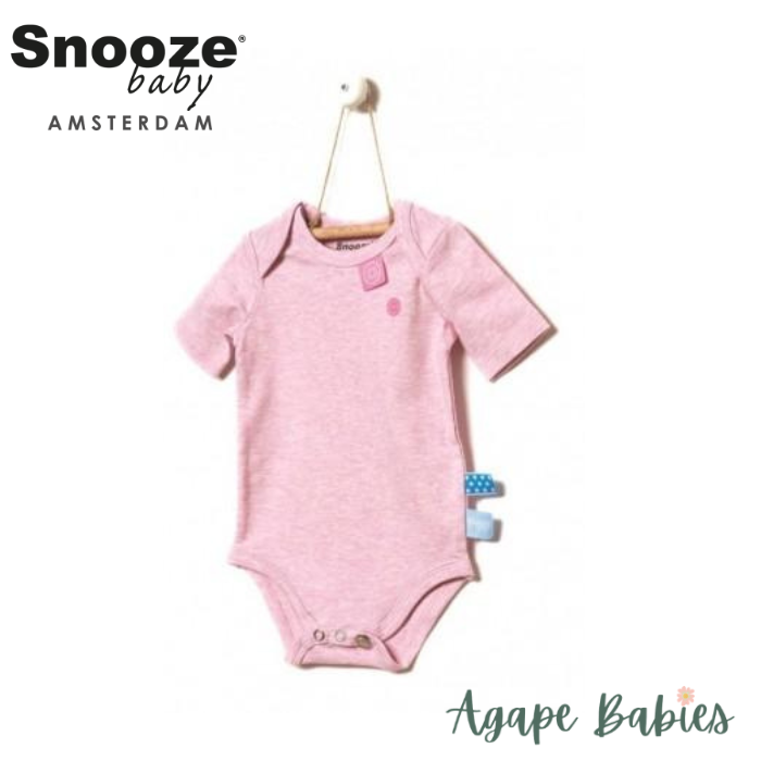 Snoozebaby Short sleeve Romper in Pink melange - 4 Sizes