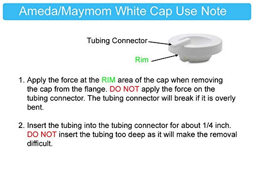 Maymom Tubing Parts for Ameda Purely Yours Pumps (2 Tubes with caps/connector) Can Replace Ameda Tubing, Ameda Tubing Connector and Ameda White Caps