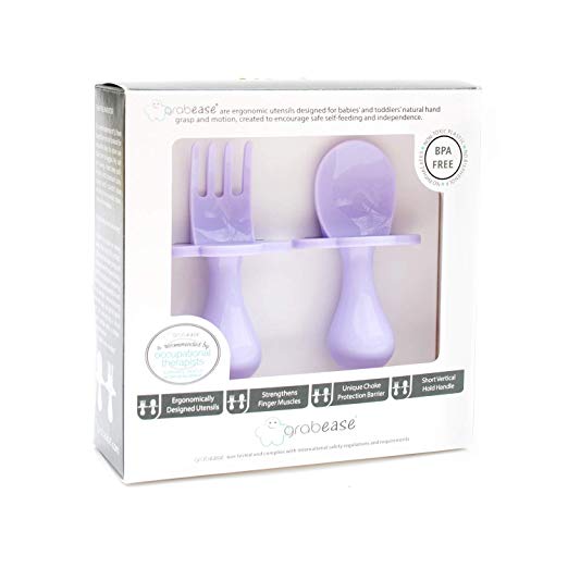 Grabease First Self Feeding Utensil Set - Lavender