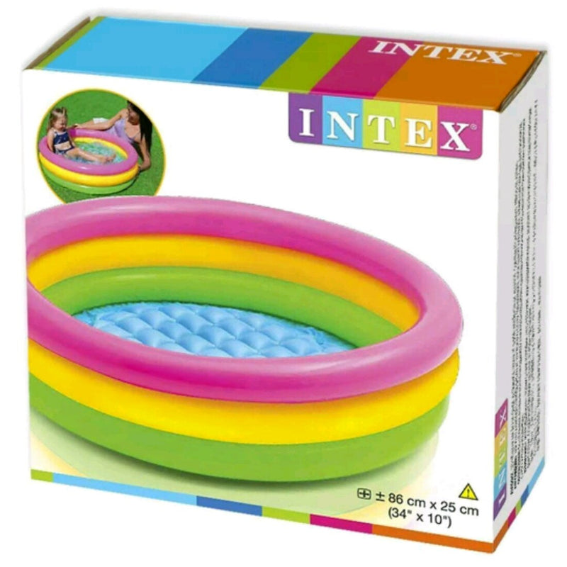 [Bundle Of 2] Intex 3-Ring Sunset Glow Baby Pool with Inflatable Floor (86cm x 25cm)
