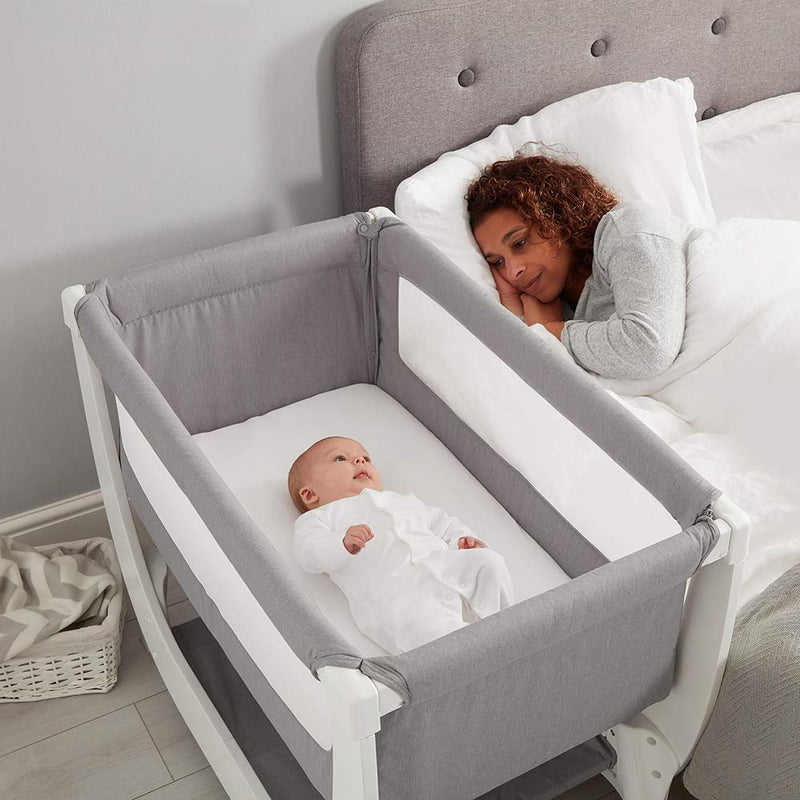 Shnuggle Air Bedside Crib - Dove Grey (1 year local warranty on manufacturing defects)