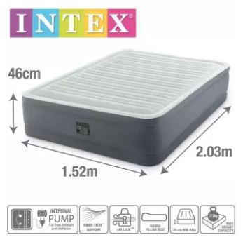 Intex Premaire I Elevated Airbed with Integrated Pump - Queen Size