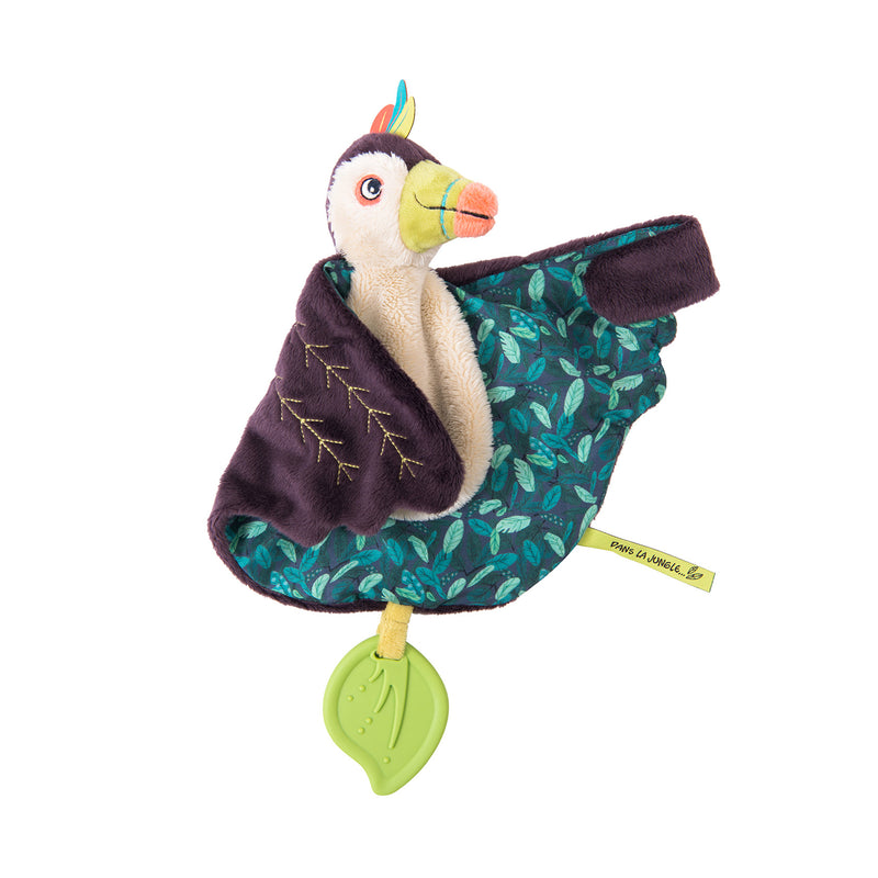 Moulin Roty Dans La Jungle Pakou the Toucan Comforter with Teether and Pacifier - Holder