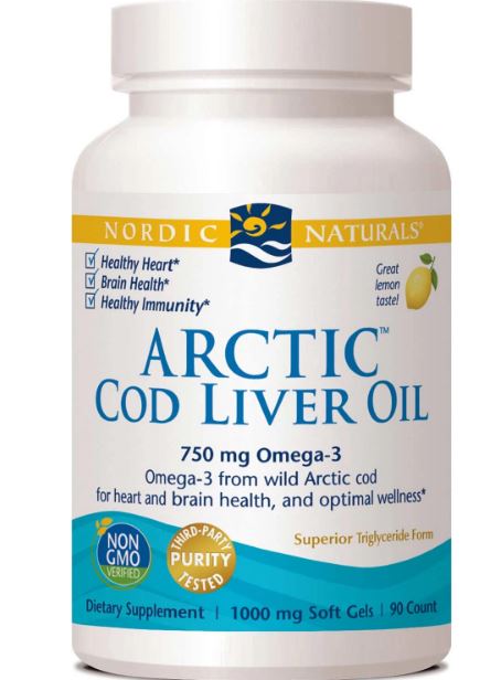 Nordic Naturals Arctic Cod Liver Oil 1000 mg - Lemon, 90 sgls.