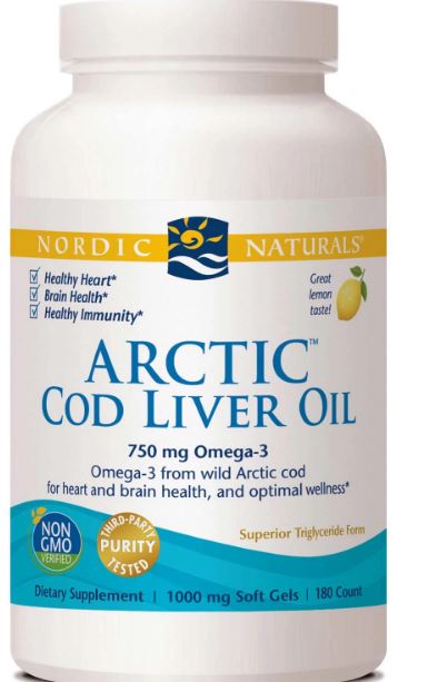 Nordic Naturals Arctic Cod Liver Oil 1000 mg - Lemon, 180 sgls.