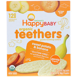 Happy Baby Gentle Teethers - Banana & Sweet Potato, 12 x 4 g. Exp: 11/24