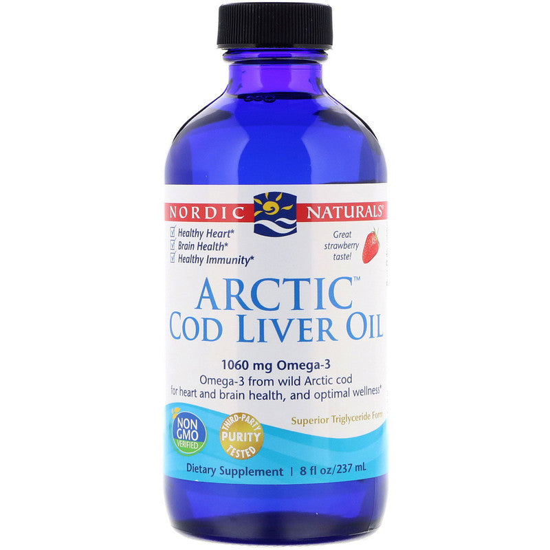 Nordic Naturals Arctic Cod Liver Oil - Strawberry, 237 ml.
