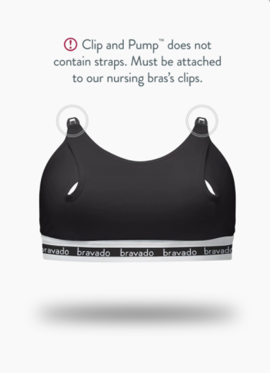 Bravado Designs Clip and Pump Hands-Free Nursing Bra Accessory Sustainable - Black