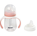 Beaba 2 in 1 Learning Bottle 210ml - Vintage Pink
