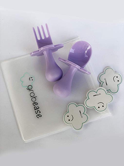 Grabease First Self Feeding Utensil Set - Lavender