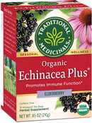 [Bundle Of 4] Traditional Medicinals Organic Echinacea Plus Elderberry Tea, 16 bags Exp: 06/28