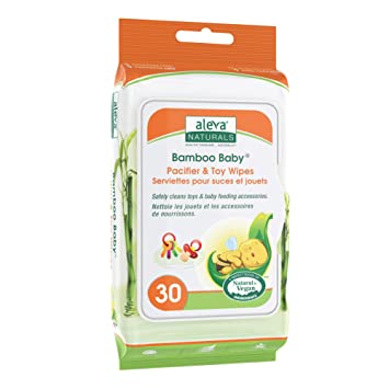 [5-Pack] Aleva Naturals Bamboo Baby Pacifier & Toy Wipes (30ct x 5 = 150)