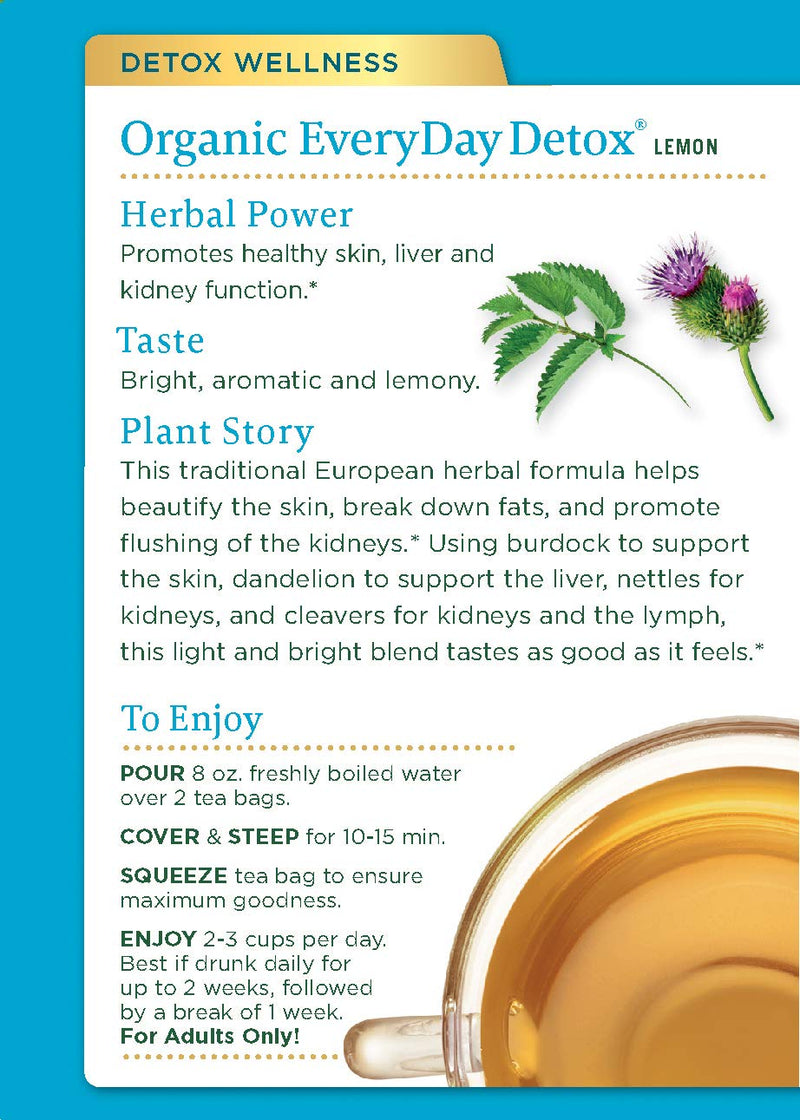 [Bundle Of 2] Traditional Medicinals Organic Everyday Detox Lemon Tea, 16 Bags Exp: 06/25