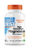 Doctor's Best High Absorption Magnesium 100mg, 120 Tabs Exp: 06/27