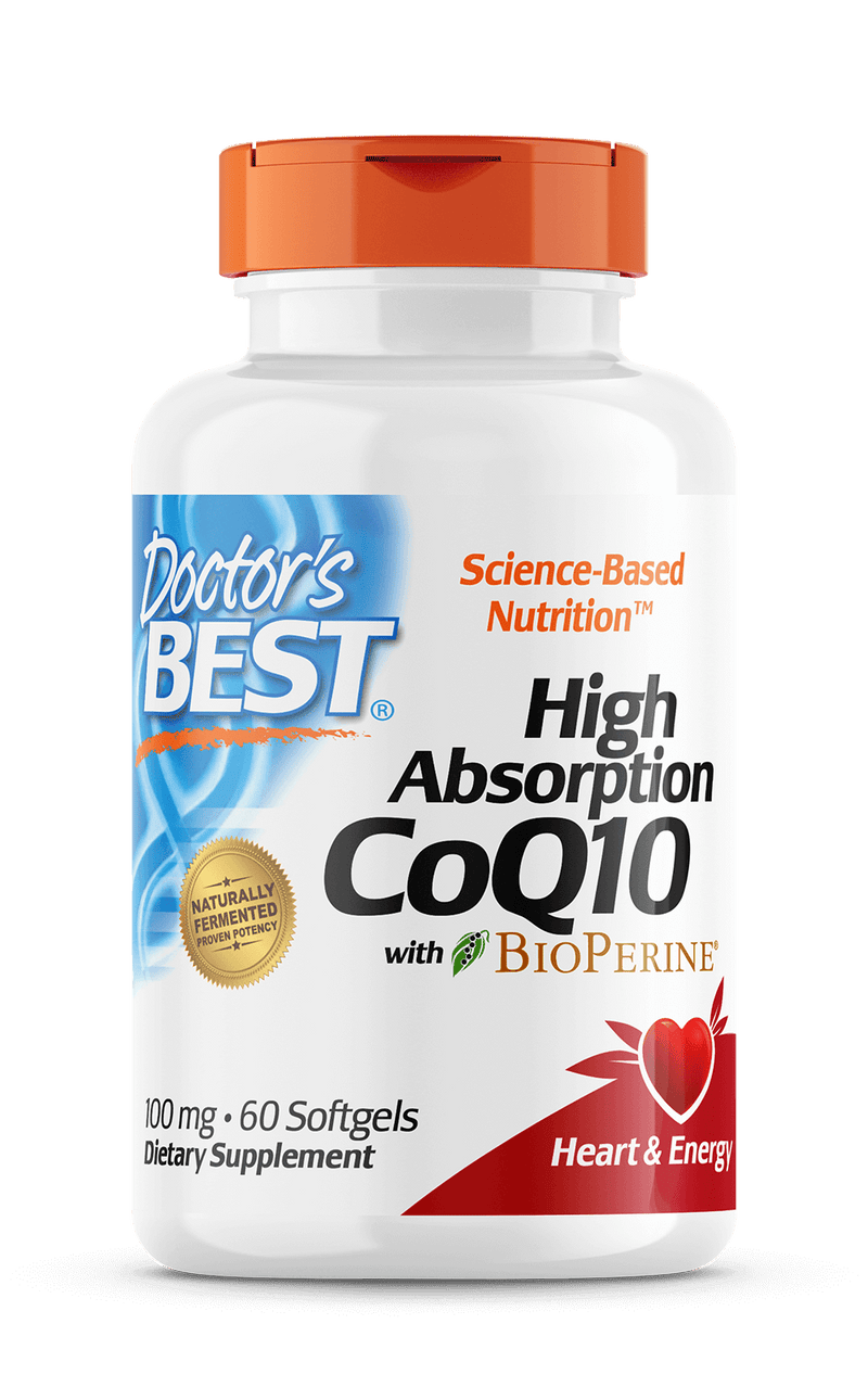 Doctor's Best High Absorption CoQ10 with BioPerine 100mg, 60 sgls
